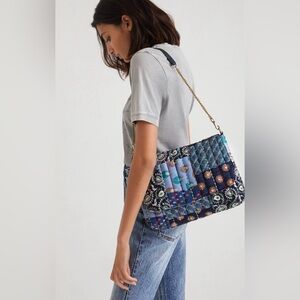 Desigual Blue Patchwork/Embroidered Sling Bag NWT